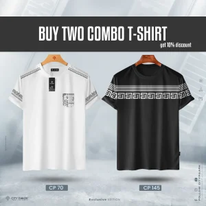 Premium Print T-Shirt For Men – Combo of Two – CP 145/70