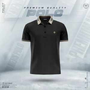 Premium Jacquard Collar Polo Shirt For Men – CP 47